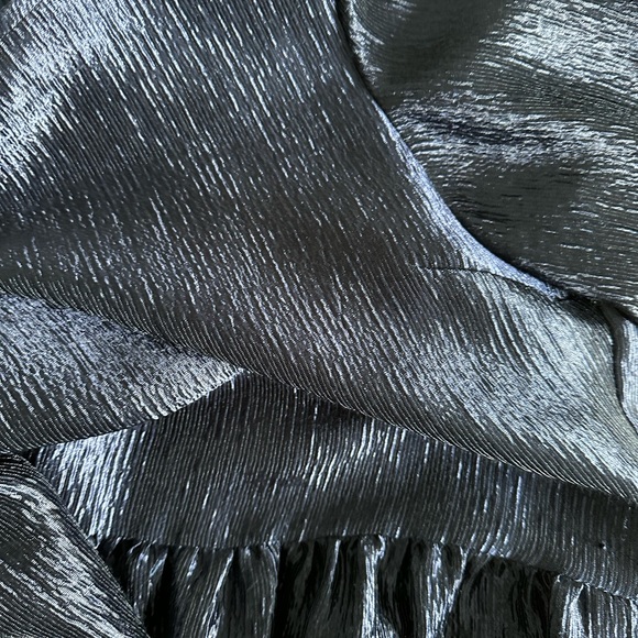 Topshop Blue Metallic Midi Dress - Picture 4 of 4